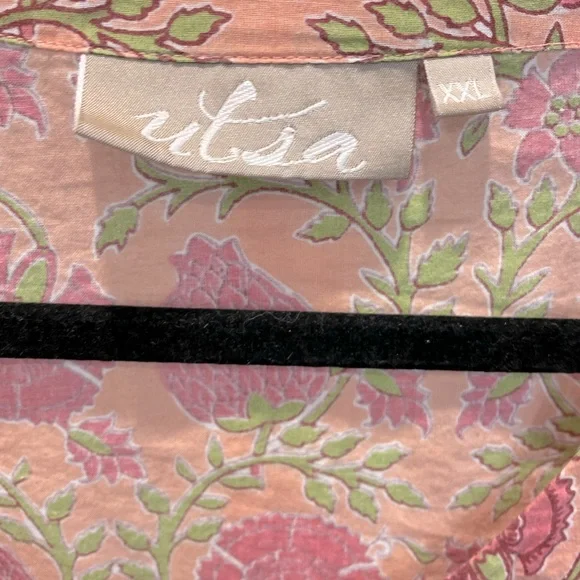 Vintage Pink Floral Button-Front Cotton Dress - Picture 3 of 5